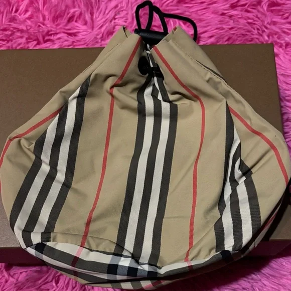 Burberry Icon Stripe drawcord Pouch Bag - Picture 3 of 12